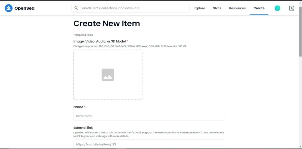 Create your first item