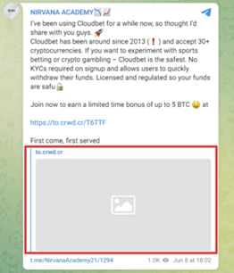cloudbet - telegram community