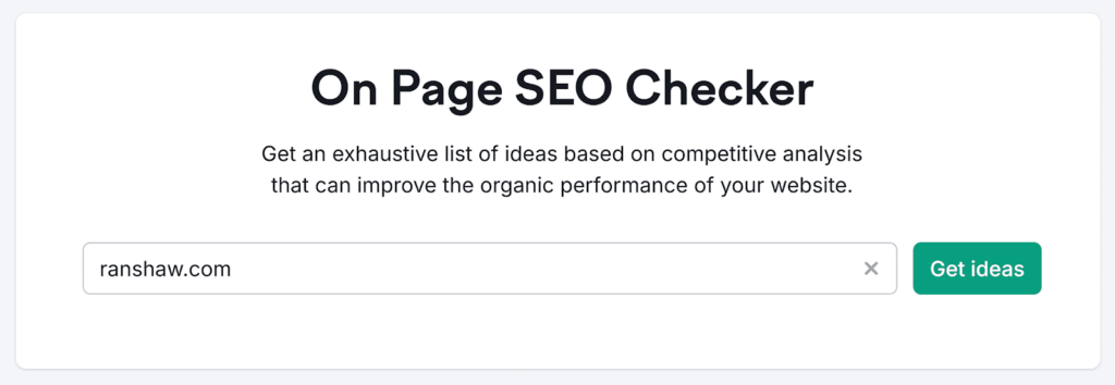 on page SEO checker