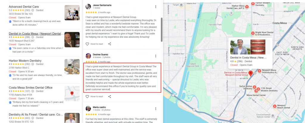 Review of Local SEO in Google my Business