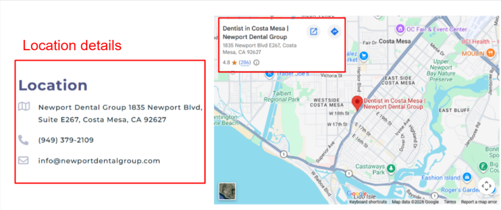 Location Details of Local SEO