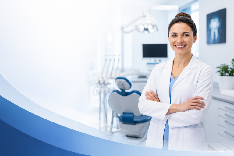 Dentist in a modern dental practice