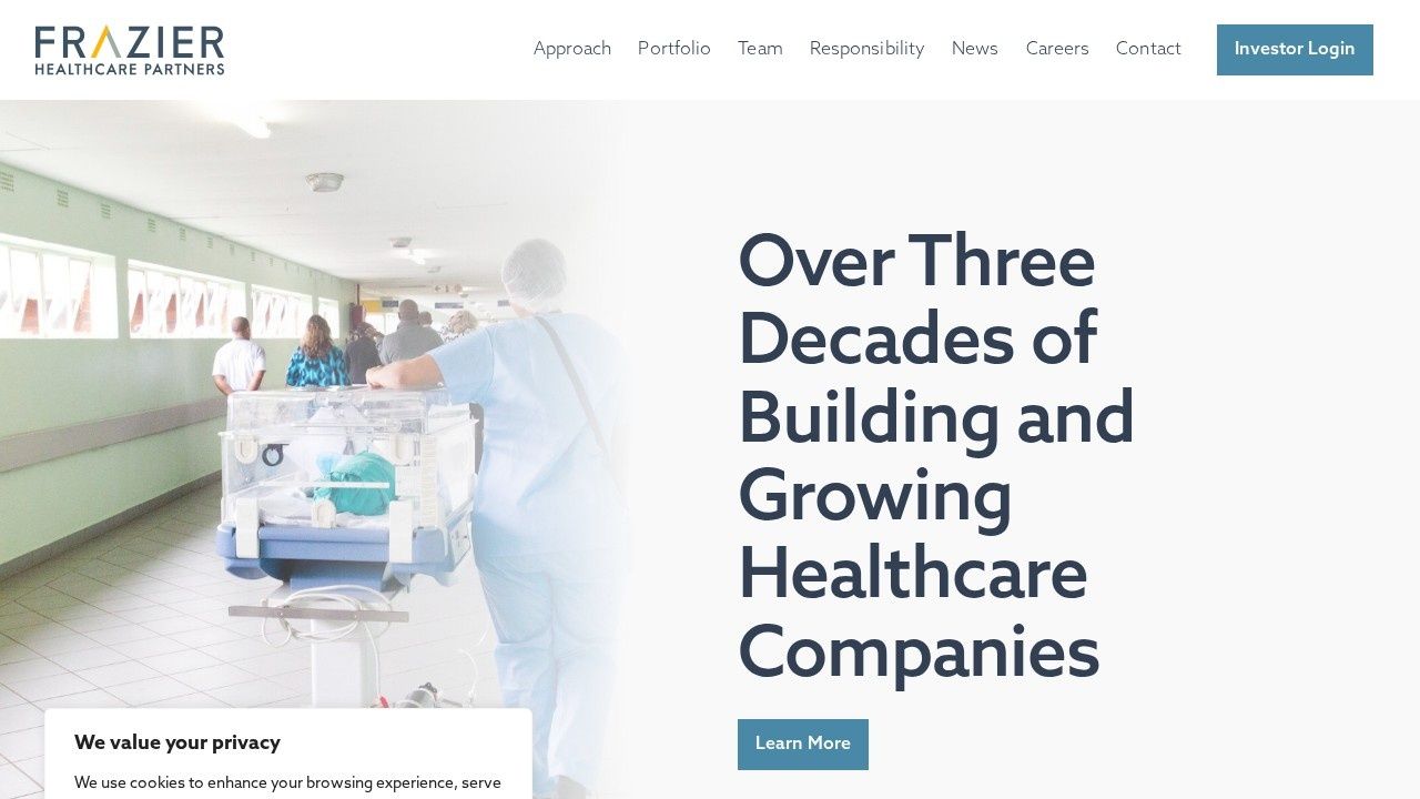 Frazier Healthcare Partners investment firm website