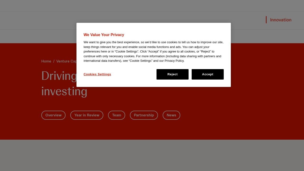 Johnson and Johnson Innovation JJDC venture investing page
