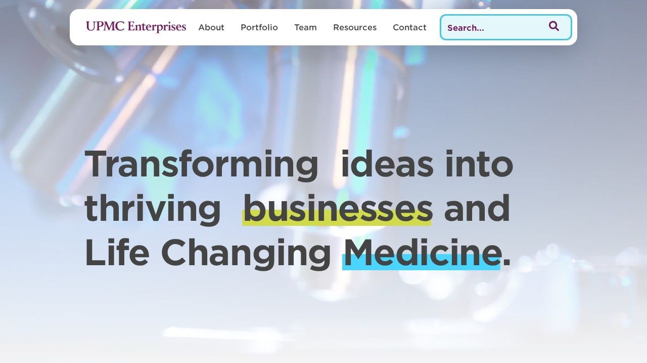 UPMC Enterprises health system innovation arm website