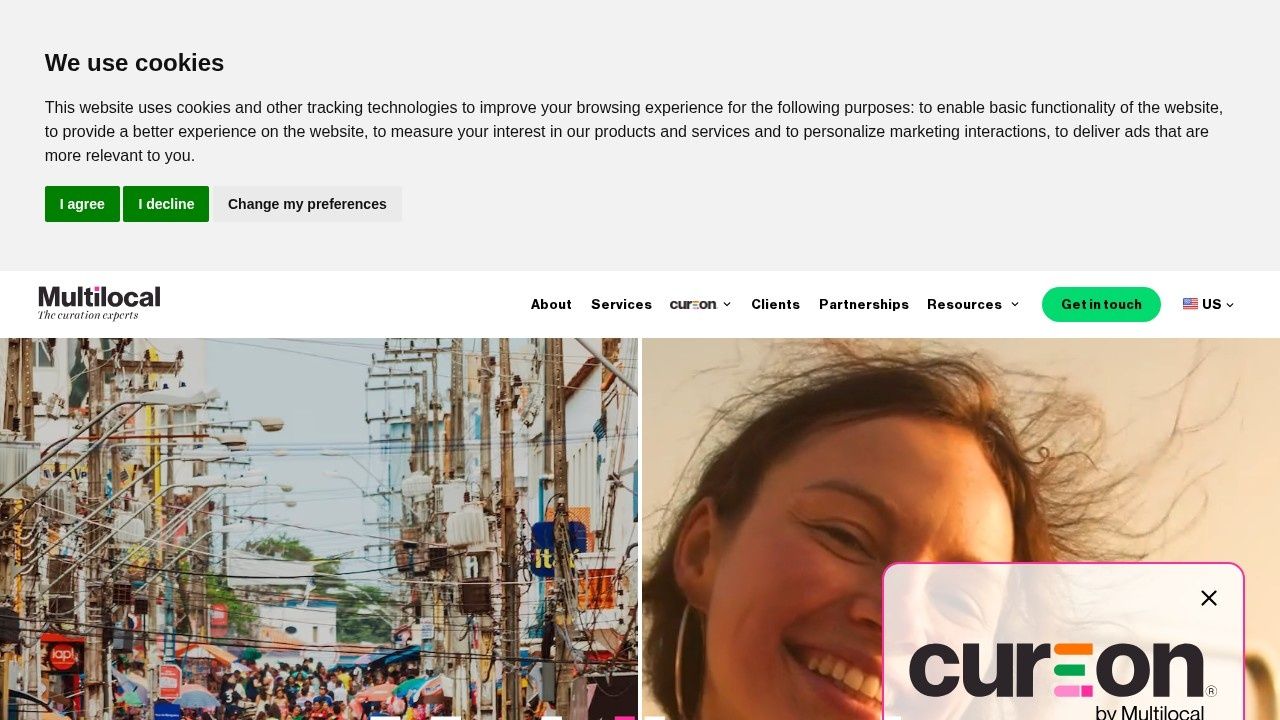 MultiLocal curation intelligence platform homepage