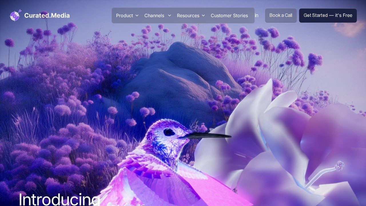 Curated.Media self-service PMP deal curation platform homepage