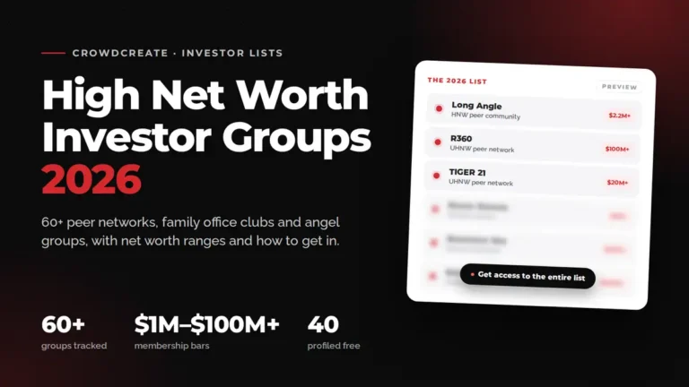 High Net Worth Investor Groups 2026: peer networks, family office clubs and angel groups with net worth ranges